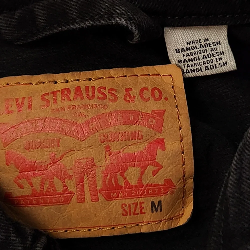 Levis Trucker Jacket Mens Medium Faded Black Denim Stretch Unlined 72334-0223 - Picture 3 of 10